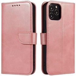 Premium Magnet Case Buch Tasche Schutzhülle aufklappbare Hülle Standfunktion Zubehör kompatibel mit Samsung Galaxy S24 Plus Rosa - Schwarz