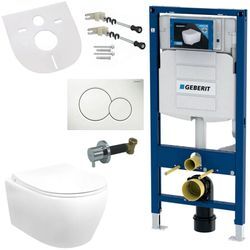 Geberit - Hänge Wand Dusch wc Spülrandlos Toilette Taharet/Bidet Ventil Vorwandelement Set - Weiß