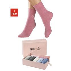 LASCANA Basicsocken mehrfarbig Gr. 35-38 für Damen. Mit Logostickerei. Elastisch. Nachhaltig.