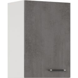 Hängeschrank IMPULS KÜCHEN ""Prag und Valencia", Breite/Höhe: 50/72,3 cm", grau (beton, optik schiefer dunkelgrau), B:50cm H:72,3cm T:34,2cm, Holzwerkstoff, Dekorfolie, Schränke, vormontiert, mit Soft-Close, mit Drehtür