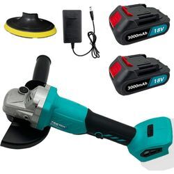 Teetok - Stichsäge,Robuster 125-mm-Akku-Winkelschleifer, bürstenlos, Schleifmaschine, Schleifmaschine, Ersatz für Makita 18 v + 2 x 5,5 Ah