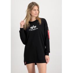 Sweater ALPHA INDUSTRIES "Alpha Industries Women - Sweatshirts Basic Long OS Wmn" Gr. S, schwarz (black) Damen Sweatshirts