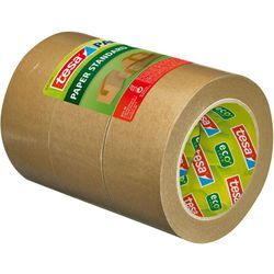 tesa Packband Klebeband eco Paketband Kleberolle aus Papier 3er Pack 50 m : 50 mm - braun