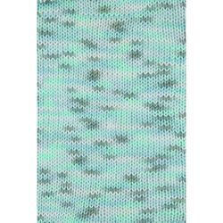 Wolle Cotton Quick print 50 g mint-blau-weiß-grau-mix color Handarbeit - Gründl