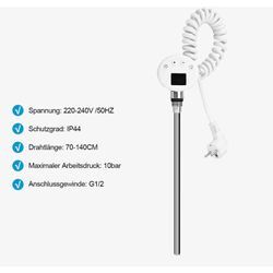 Heizstab für Heizkörper 600w mit Thermostate und Zeitschaltuhren Elektro Heizelemente - Heilmetz