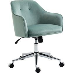 Vinsetto - Bürostuhl mit Wippenfunktion Home-Office-Stuhl höhenverstellbarer Schreibtischstuhl ergonomisch 360°-Drehräder Samt-Touch-Polyester Nylon