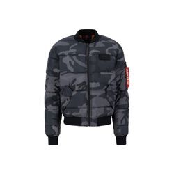 Bomberjacke ALPHA INDUSTRIES "Alpha Industries Men - Bomber Jackets MA-1 Puffer Camo" Gr. L, schwarz (schwarz camo) Herren Jacken