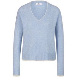 V-Pullover Peter Hahn blau