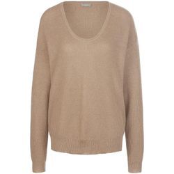 Rundhals-Pullover aus Seide und Kaschmir include beige