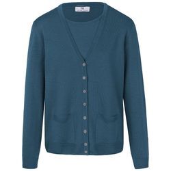 Twinset aus 100% Schurwolle-Pure Tasmanian Wool Peter Hahn blau