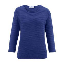 Rundhals-Pullover aus 100% Baumwolle Supima Peter Hahn blau