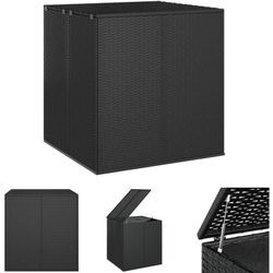 Garten-Kissenbox pe Rattan 100x97,5x104 cm Schwarz - Gartenboxen - Schwarz - The Living Store