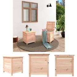 Outdoor-Kissenbox 50x50x56 cm Massivholz Tanne - Gartenboxen - Braun - The Living Store