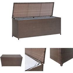 Garten-Auflagenbox Braun 120x50x60 cm Poly Rattan - Gartenboxen - Braun - The Living Store