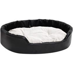 Vidaxl - Hundebett Schwarz-Beige 90x79x20 cm Plüsch und Kunstleder