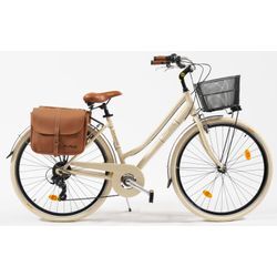 Cityrad "Citybike 615 Alu lady" Gr. 46, beige (beige, beige), VENICE - I LOVE ITALY, Fahrräder, 46cm, 28 Zoll (71,12cm), für Damen, Kettenschaltung