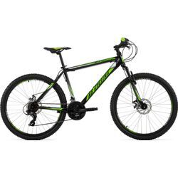 Mountainbike KS CYCLING "Sharp" Gr. 46, schwarz (schwarz, schwarz), Fahrräder, 46cm, 26 Zoll (66,04cm), für Herren, Kettenschaltung