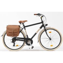 Cityrad "Citybike 605 Alu Man" Gr. 50, schwarz (schwarz, schwarz), VENICE - I LOVE ITALY, Fahrräder, 50cm, 28 Zoll (71,12cm), für Herren, Kettenschaltung