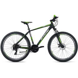 Mountainbike KS CYCLING "Morzine" Gr. 53, schwarz (schwarz, grün, schwarz), Fahrräder, 53cm, 27,5 Zoll (69,85cm), für Herren, Kettenschaltung