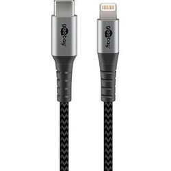 goobay Lightning/USB C Kabel 2,0 m grau, schwarz, 1 St.