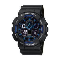 Chronograph CASIO G-SHOCK "GA-100-1A2ER" Armbanduhren schwarz Herren Quarzuhr, Armbanduhr, Herrenuhr, digital, bis 20 bar wasserdicht