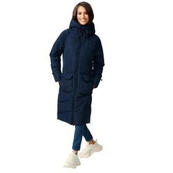 Winterjacke MARIKOO "Tomomii XVI" Gr. XL, blau (navy) Damen Jacken warmer Winter Stepp Mantel mit Kapuze