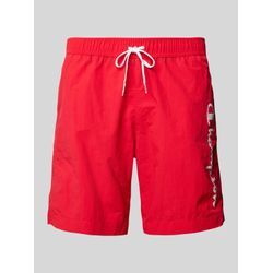 Regular Fit Badeshorts mit Label-Print