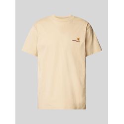 T-Shirt mit Label-Stitching Modell 'American Script'