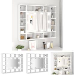 Spiegelschrank mit led Weiß 91x15x76,5 cm - Badezimmerwaschtische - Weiß - The Living Store