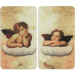 Herdabdeckplatten ANGEL, Glas, 2er-Set