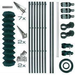 Estexo - Maschendrahtzaun Komplettset 1,5 x 15 m Zaunset Gartenzaun Einschlaghülsen Zaun