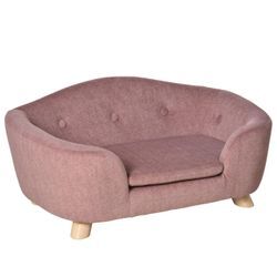 Haustiersofa Hundematte Katzen Sofa mit Kissen Plüsch Rosa