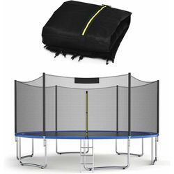 Trampolin ø 305cm, Ersatznetz für Gartentrampolin 6 Stangen, 180cm Höhe Sicherheitsnetz mit Reißverschluss und Schnallen, Outdoor - Goplus