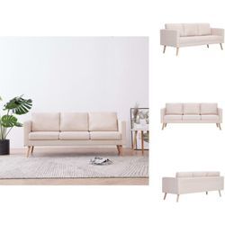 Sofas - Living 3-Sitzer-Sofa Stoff Cremeweiß - Creme