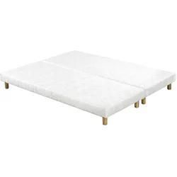 Boxspringbetten weiß mit Holzfüßen 80 x 200 cm (2er-Set) JAMI