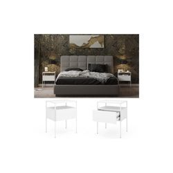 Vicco Nachtschrank Mira Weiß 40 x 50 cm 2er Set Ablage Nachtkommode modern