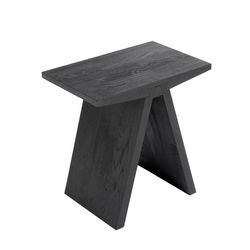 Muubs - Angle Hocker, 45 x 45 cm, Eiche schwarz lackiert