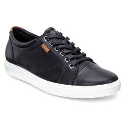 Sneaker ECCO "SOFT 7 W", Damen, Gr. 40, schwarz, Leder, sportlich, Schuhe, mit Label, Freizeitschuh, Halbschuh, Schnürschuh, schmale Form