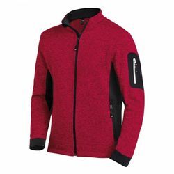 FHB CHRISTOPH Strick-Fleece-Jacke, rot-schwarz, Gr. S