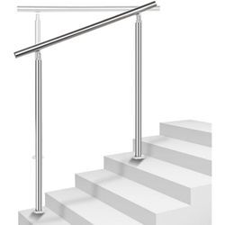 Treppengeländer Edelstahl-Handlauf Geländer für Treppen Brüstung Balkon mit/ohne Querstreben (120cm, 0 Querstreben) - Tolletour