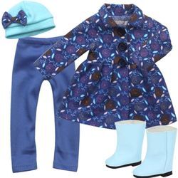 Teamson Kids - Sophias by Winter -Outfit mit Stiefeln für 14,5 Puppen, blau