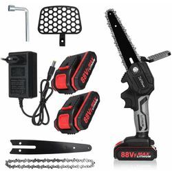 88 v Power Chainsaw 3000 w Mini-Akku-Kettensäge – 6 Zoll kabellos – mit 2 Akkus Fantablau