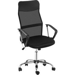 HOMCOM Ergonomischer Bürostuhl, Gaming Stuhl, Drehstuhl mit Wippenfunktion, höhenverstellbarer Schreibtischstuhl, Schaumstoff, Netz, Schwarz, 63 x 65