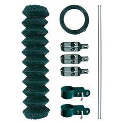 Maschendrahtzaun Gartenzaun Zaun-Set Drahtzaun Viereckgeflecht Maschendraht Grün 1,00 x 25 m