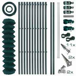 Estexo - Maschendrahtzaun Komplettset 1,0 x 25 m Zaunset Gartenzaun Einschlaghülsen Zaun