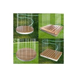 holz4home® Bodendusche für Pool, Garten und Camping - Gartendusche mit Zubehör Eckig WPC