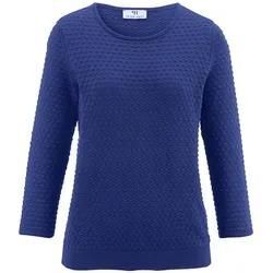 Rundhals-Pullover aus 100% Baumwolle Supima Peter Hahn blau, 46