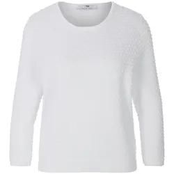 Rundhals-Pullover aus 100% Baumwolle Supima Peter Hahn weiss, 46