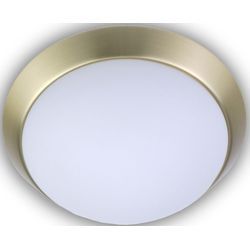 Deckenleuchte NIERMANN "Opal matt, Dekorring Messing 45 cm, LED" Lampen Gr. Ø 45 cm, weiß Deckenlampen