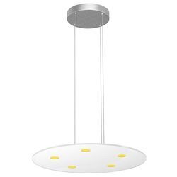 EVOTEC LED Pendelleuchte "SUN LED", E (A-G), weiß (edelstahlfarben, weiß), Ø 57cm, Lampen, Touch-Dimmer, Made in Germany, ESG-Sicherheitsglas